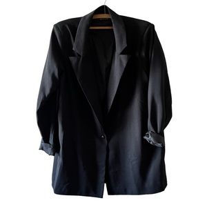 Pretty Little Thing Black Oversized Blazer With Shoulder Pads Size US 8